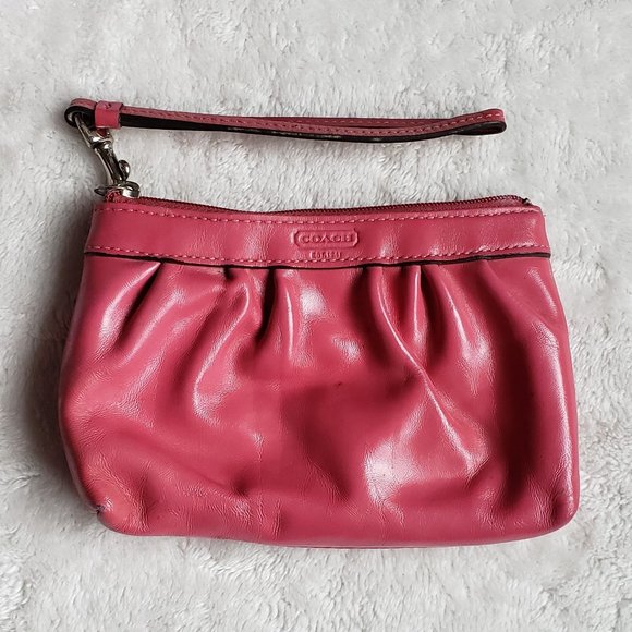 Coach Handbags - Coach Hot Pink Patent Leather Wristlet